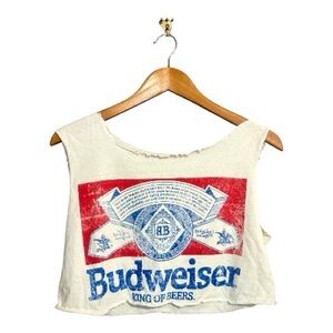 BREW CITY Budweiser White Cropped Top